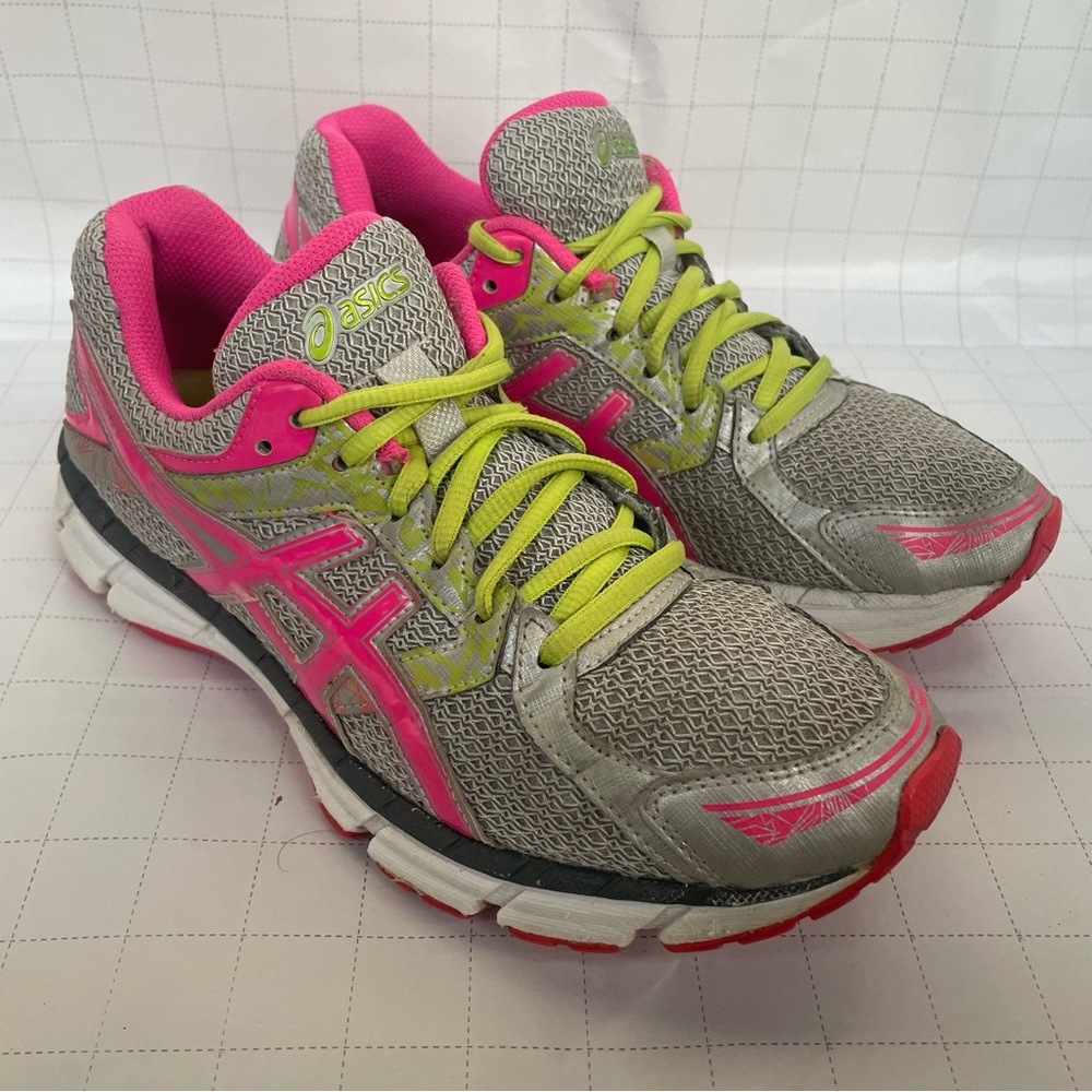 Asics Gel Excite 3 Women’s Running Shoes Size 8.5 Pink Neon Green Gray